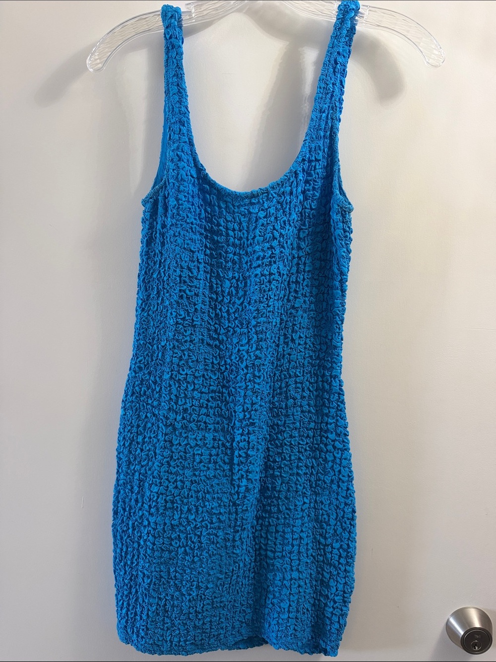 Rails Mini Dress in Bright Blue Textured Knit
